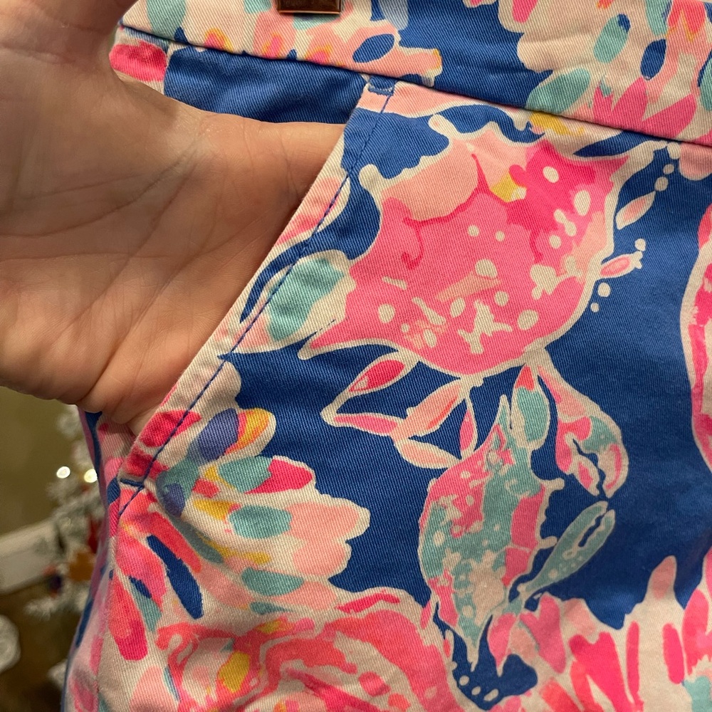 Lilly Pulitzer Pink and Blue Floral High Waist Shorts - Picture 5 of 11